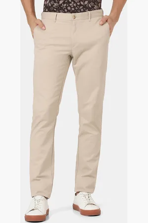 men mid rise slim fit chinos trousers