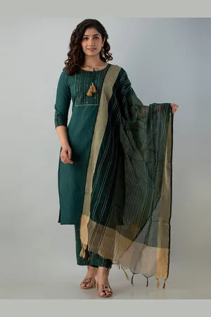 Charu Ethnic Motifs Printed Tie-Up Neck Gotta Patti Kurta with Trousers & Dupatta