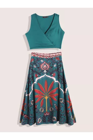 Sangria Girls Wrap Top with Skirt
