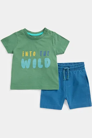 Mothercare Boys Printed Pure Cotton T-shirt with Shorts Set