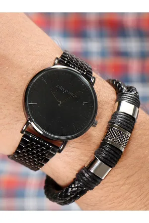 Joker & Witch Men Ebony Watch Bracelet Stack