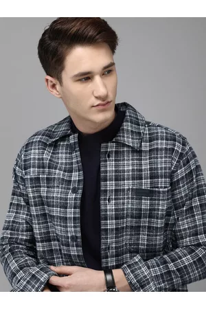 The Bear House Men Checked Heavy Flannel Cotton Shacket