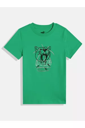 PUMA Boys BASKETBALL Youth Brand Logo Printed Pure Cotton T-shirt