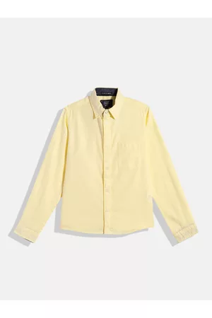 Indian Terrain Boys Solid Standard Regular Fit Opaque Pure Cotton Casual Shirt
