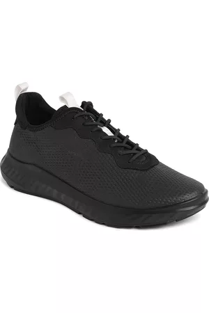 Ecco Womens Ath-1 F Black Leather Regular Sneakers