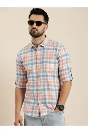 Moda Rapido Men Slim Fit Opaque Checked Casual Shirt