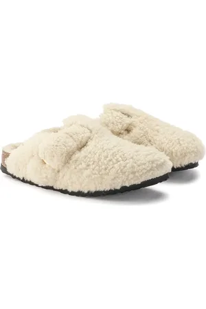 Birkenstock Boston Big Buckle Eggshell Narrow Width Shearling Clogs