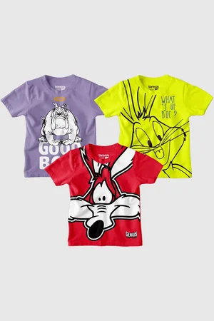 BONKIDS Boys Graphic Printed Round Neck Cotton T-shirt