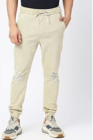 LOVEGEN Men Relaxed Fit Mildly Distressed Clean Look Jogger Jeans