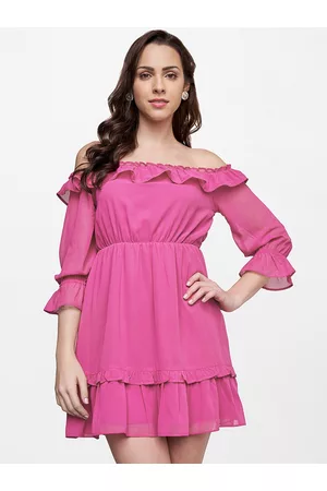 AND Pink Off-Shoulder Mini Dress