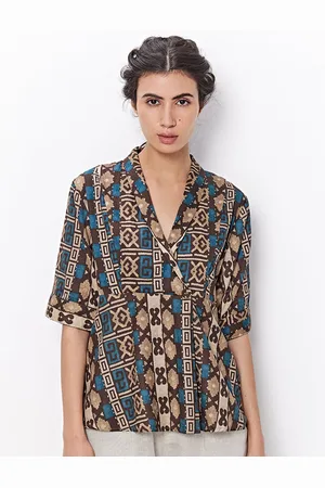 Ancestry Ethnic Motifs Printed Cotton Wrap Top