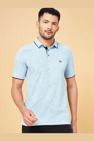 Pantaloons Printed Polo Collar Slim Fit Cotton T-shirt