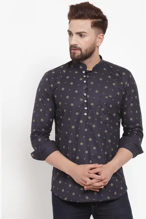 KLOTTHE Men Blue Ethnic Motifs Printed Kurta