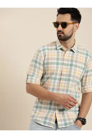 Moda Rapido Men Slim Fit Opaque Checked Casual Shirt