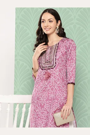 Varanga Women Bandhani Printed Gotta Patti Kurta