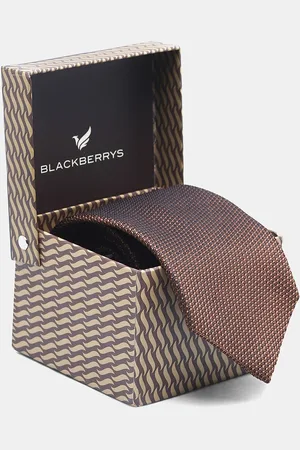 Blackberrys Woven Design Silk Skinny Tie