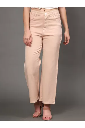 AngelFab Women High-Rise Clean Look Cotton Relaxed Fit Jeans