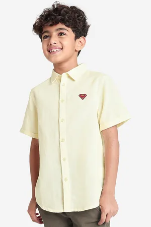 BONKIDS Boys Spread Collar Standard Opaque Cotton Casual Shirt