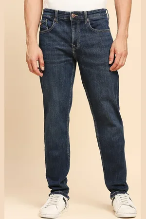 LOVEGEN Men Slim Fit Mid-Rise Low Distress Light Fade Clean Look Cotton Jeans