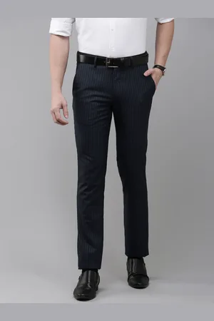 V Dot Men Striped Skinny Fit Trousers