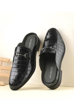 San Frissco Men Textured Comfort Insole Penny Mules