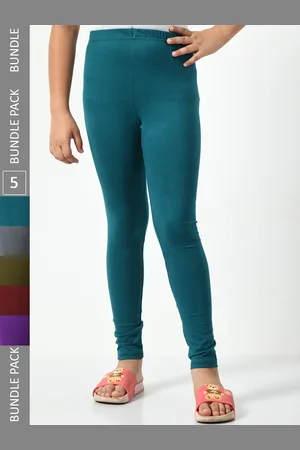 BAESD Girls Pack Of 5 Ankle-Length Cotton Lycra Leggings