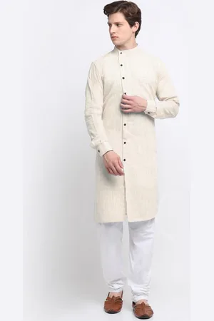 KLOTTHE Men Beige Cotton Kurta