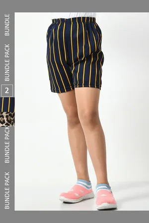 BAESD Girls Pack Of 2 High-Rise Printed Crepe Shorts