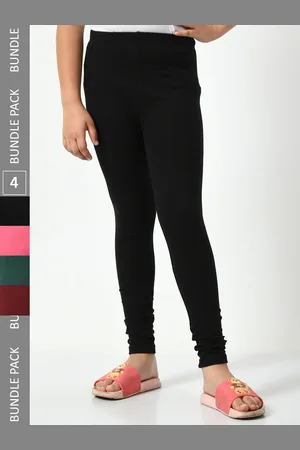 BAESD Girls Pack Of 4 Churidar-Length Leggings