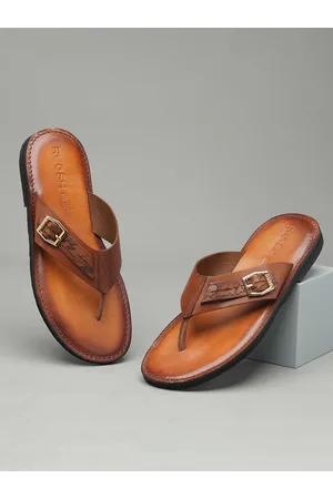 Ruosh Men Leather Comfort Sandals With Buckle Deatil