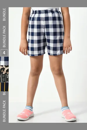 BAESD Girls Pack Of 4 High-Rise Printed Crepe Shorts
