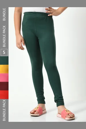 BAESD Girls Pack Of 5 Super Soft Churidar Length Leggings