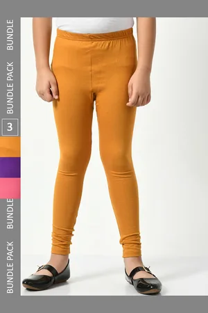 BAESD Girls Pack Of 3 Chudidar-Length Leggings