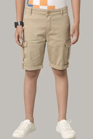 UNDER FOURTEEN ONLY Boys Mid-Rise Cotton Cargo Shorts