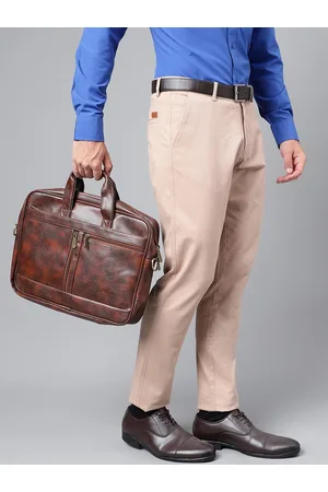 HANCOCK Men Ditsy Printed Pure Cotton Slim Fit Formal Trousers