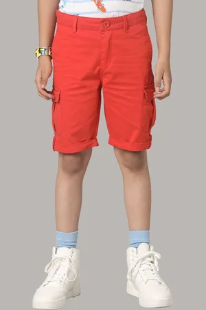 UNDER FOURTEEN ONLY Boys Mid-Rise Cotton Cargo Shorts