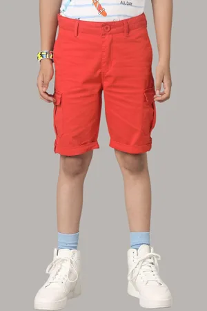 UNDER FOURTEEN ONLY Boys Mid-Rise Cotton Cargo Shorts