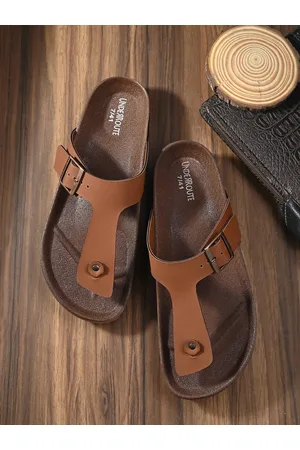 UNDERROUTE Men Open Toe Comfort Sandals With Buckle Detail