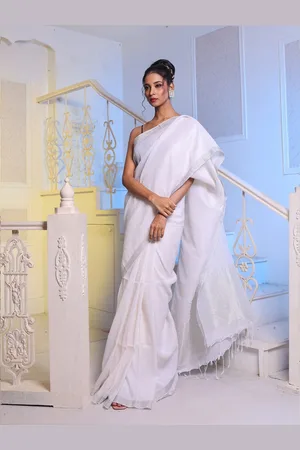 Charukriti Zari Pure Linen Saree