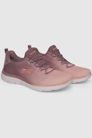 Skechers BRIGHT CHARMER Women Purple Woven Design Sneakers