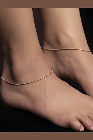 Zavya Women Set Of 2 Gold-Plated 925 Sterling Silver Anklets