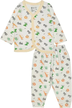 BodyCare Infants Unisex Printed Pure Cotton Shirt With Pyjamas