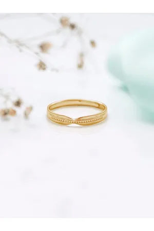 Zavya Women Gold-Plated CZ Studded Sterling Silver Finger Ring