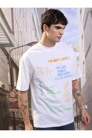 Highlander Unisex Typography Printed Drop Shoulder Oversized T-shirt