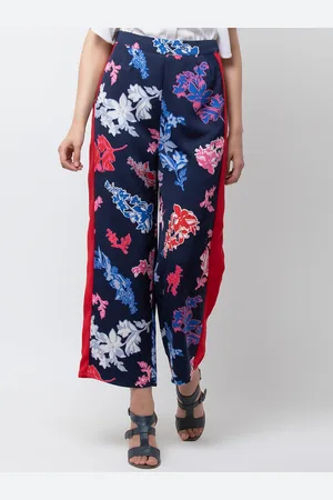 DODO & MOA Women Floral Printed Mid-Rise Parallel Trousers