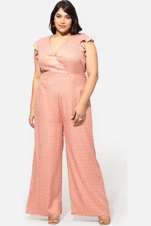 20Dresses Plus Size Coral & White Printed Basic Jumpsuit