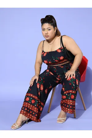 Berrylush Floral Printed Cami Top & Trousers Set