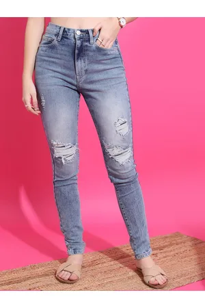 Tokyo Talkies Mid-Rise Skinny Fit Mildly Distressed Heavy Fade Ripped Stretchable Jeans