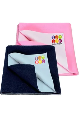 BeyBee Kids Pink & Blue 2 Pieces Cotton Waterproof Mattress Protector