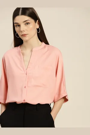 Invictus Women Pink Solid Boxy Fit Casual Shirt